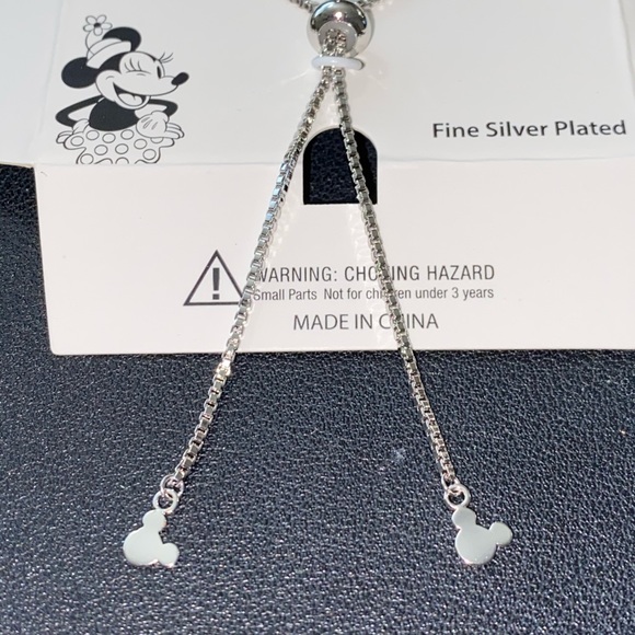 DISNEY Minnie Adjustable Silver Heart Bracelet - Picture 4 of 8